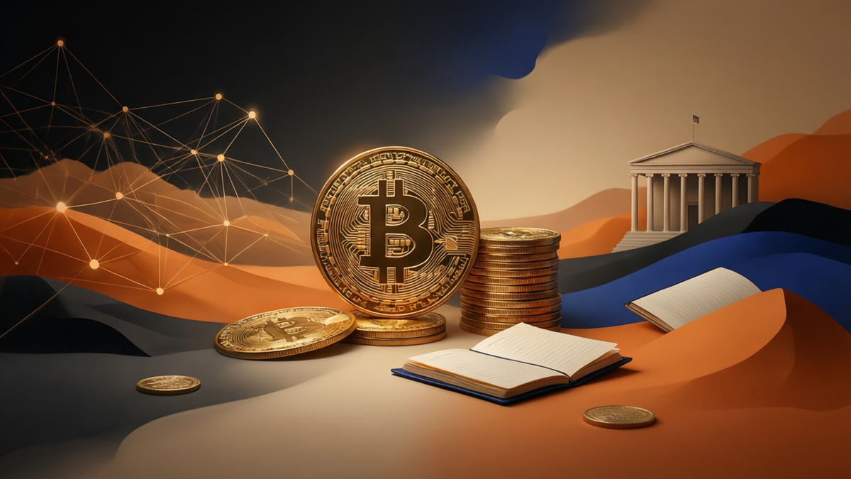 The Bitcoin Blockchain — editorial illustration