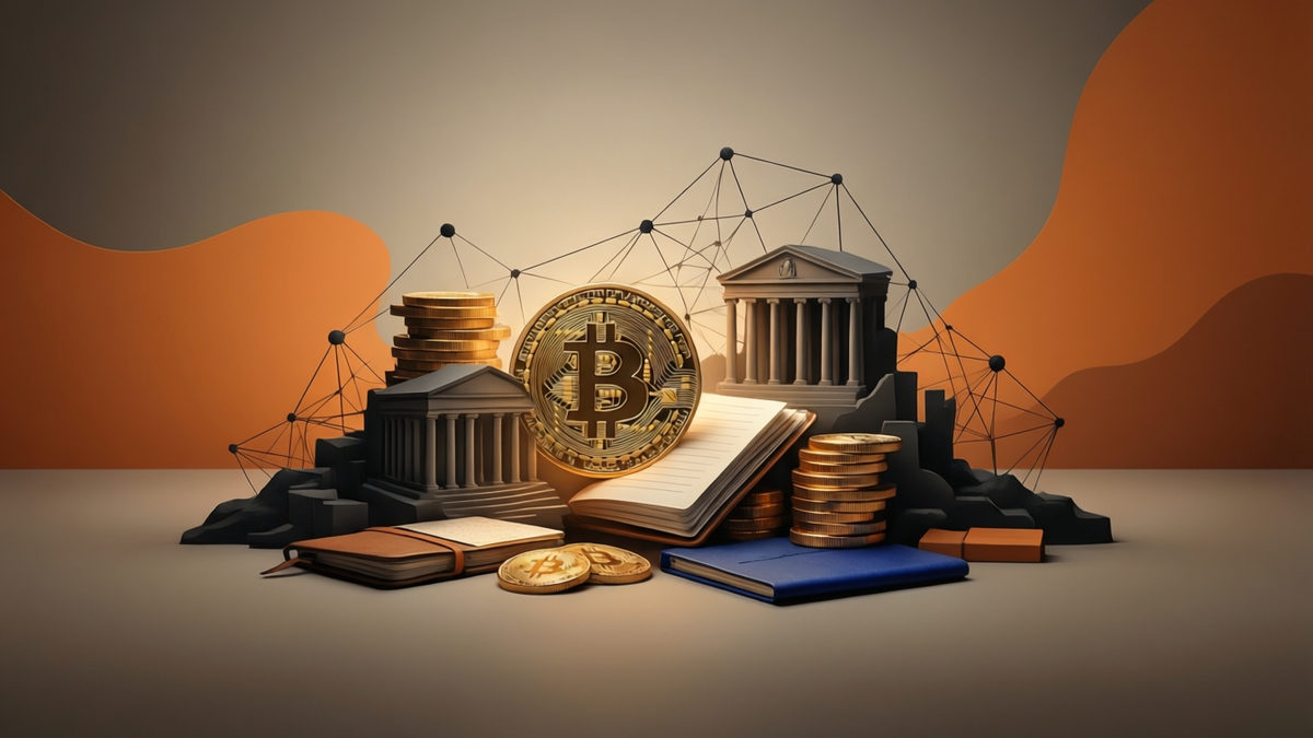 Bitcoin Transactions, Inputs and Outputs — editorial illustration