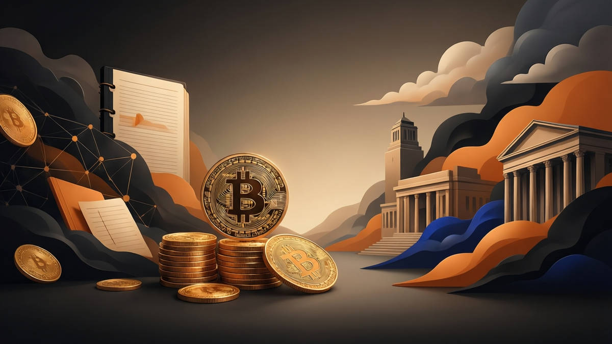 Bitcoin vs Fiat Money — editorial illustration