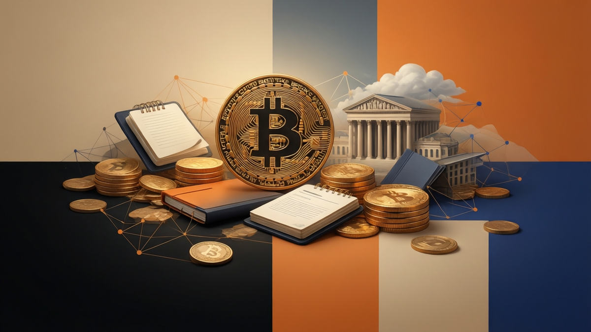 Editorial illustration for: Bitcoin Breaks Below $60,000 Amid Giant Tech Sale and AI Sector Shift