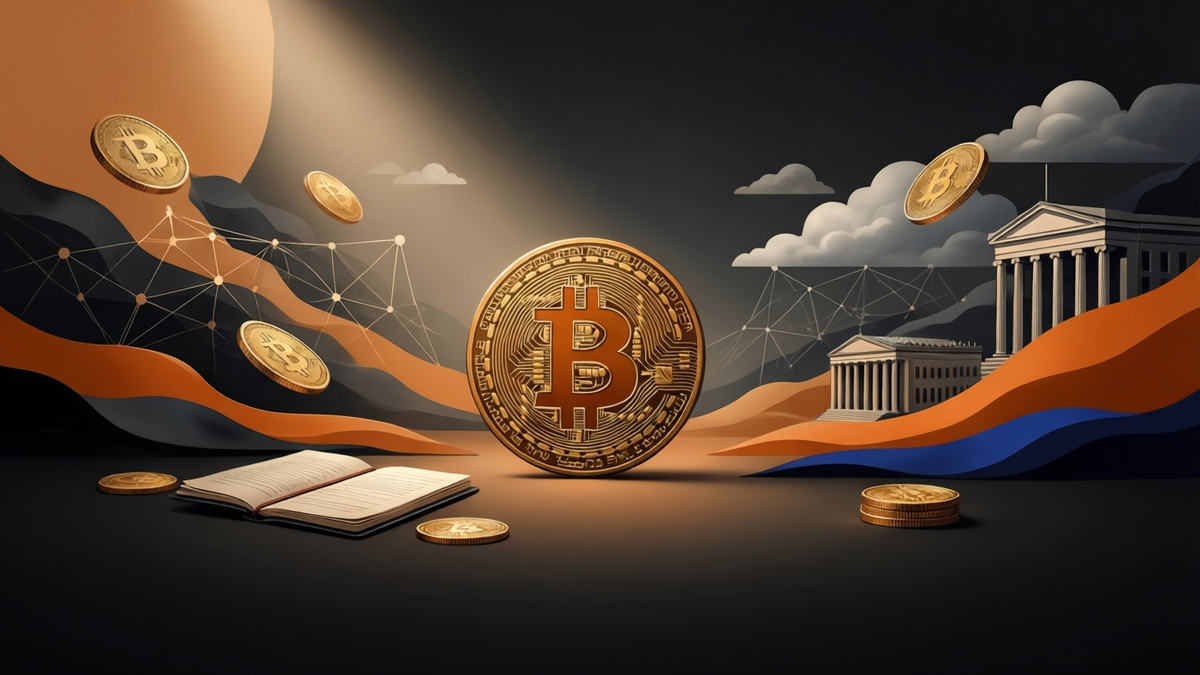 Editorial illustration for: Bitcoin Drops Below $66,000 Amid Fed Rate Hike Concerns and Industry Shifts