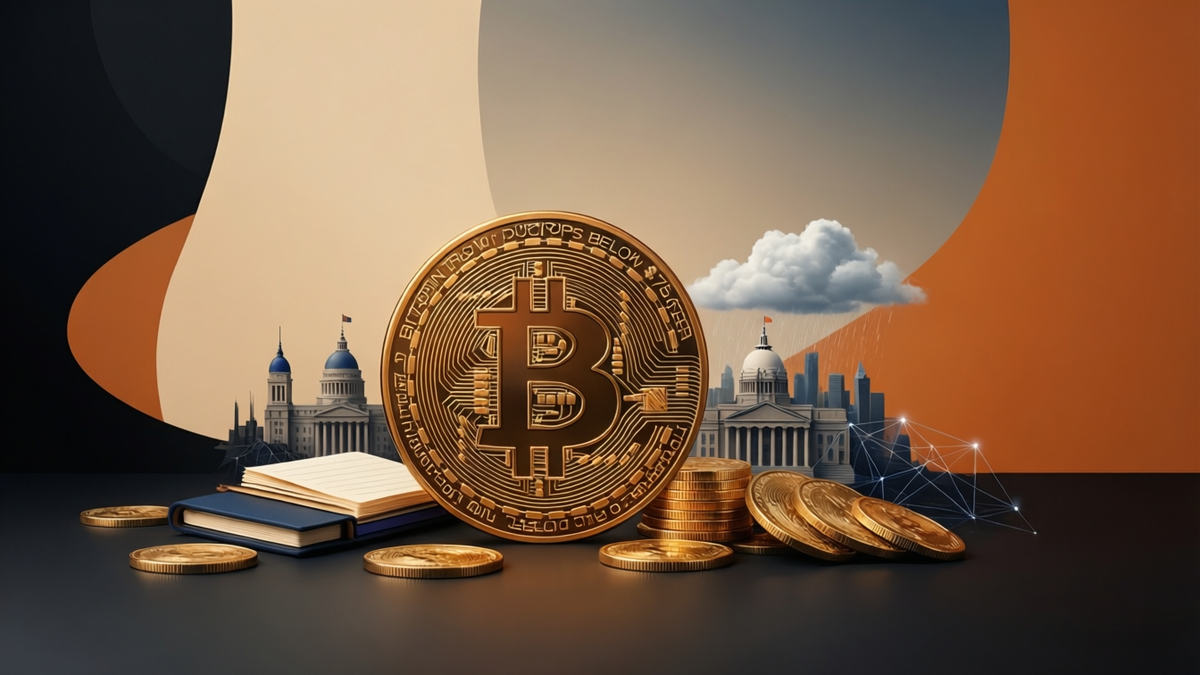 Editorial illustration for: Bitcoin Drops Below $75,000 Amid Tech Sell-Off and Increasing Ransom Demand in Bitcoin for High-Profile Abduction