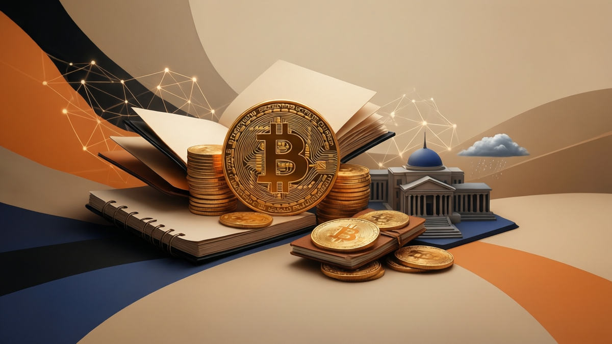 Editorial illustration for: Bitcoin Faces Pressure as Institutional Outflows and Historical Pattern Signal Potential Drop to $48,000
