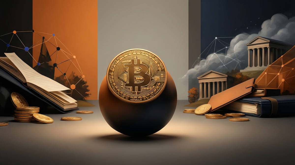 Editorial illustration for: Bitcoin Falls Back Near $65,000 as Coinbase Reports Quarterly Loss Amid Market Selloff