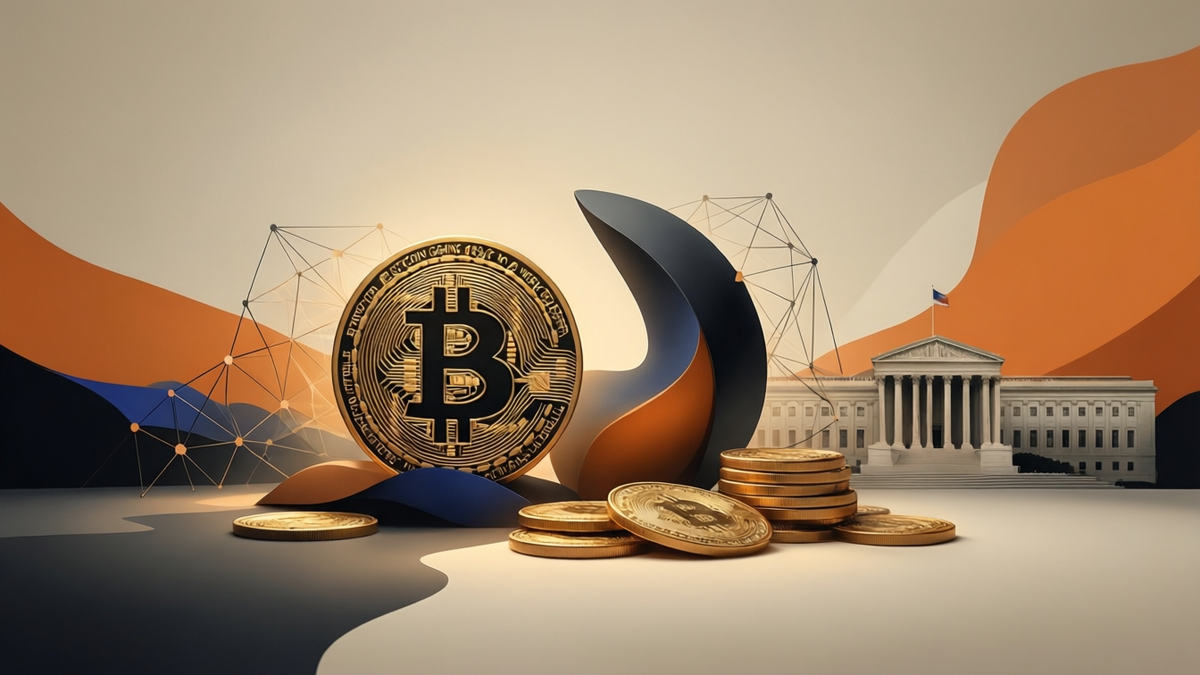 Editorial illustration for: Bitcoin Gains 18% in a Week as Treasury Move Triggers Short Squeeze