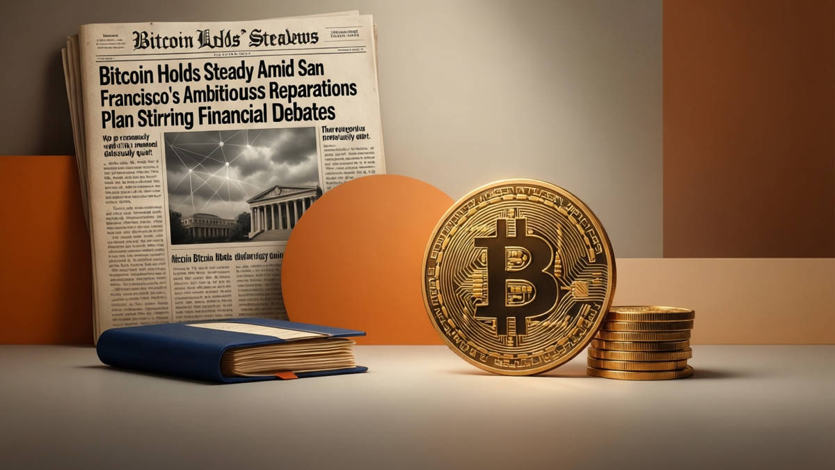 Editorial illustration for: Bitcoin Holds Steady Amid San Francisco's Ambitious Reparations Plan Stirring Financial Debates