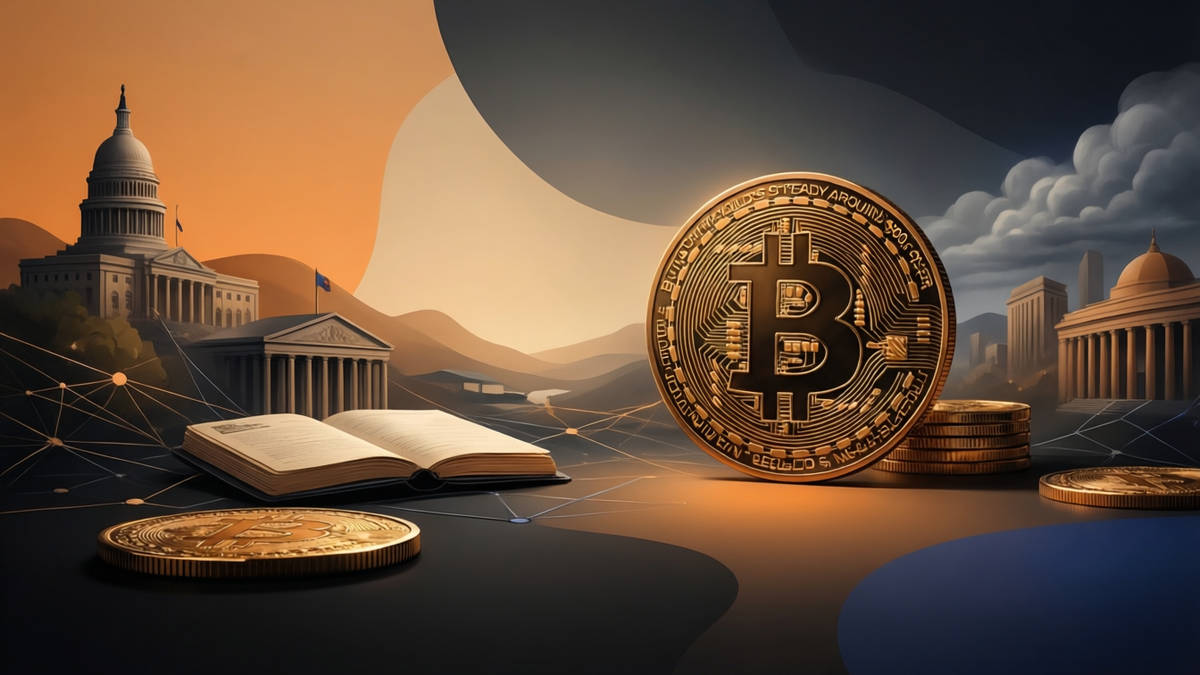 Editorial illustration for: Bitcoin Holds Steady Around $90,000 Amid U.S. Capture of Venezuela’s Nicolas Maduro