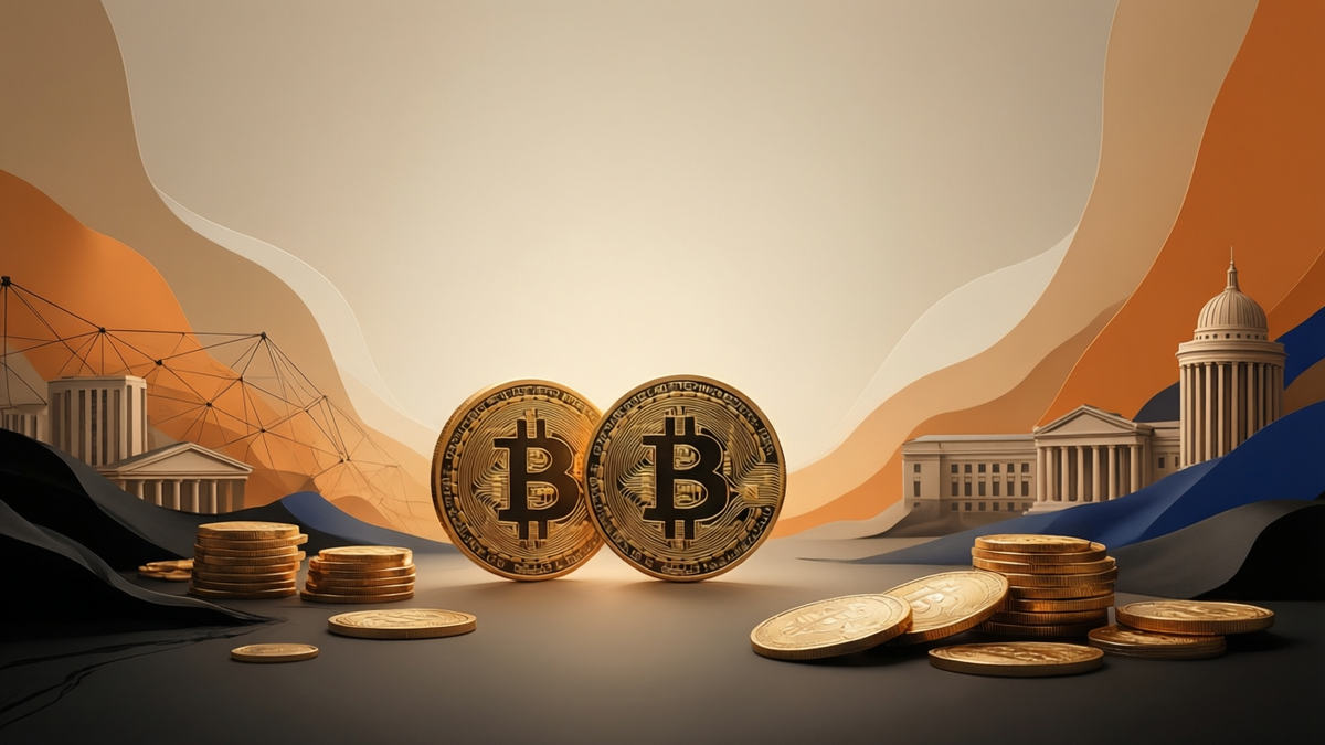 Editorial illustration for: Bitcoin Pressure Intensifies as Gold and Silver Selloff Coincides with Fed Hawkishness and Strategy's Market Valuation Dip