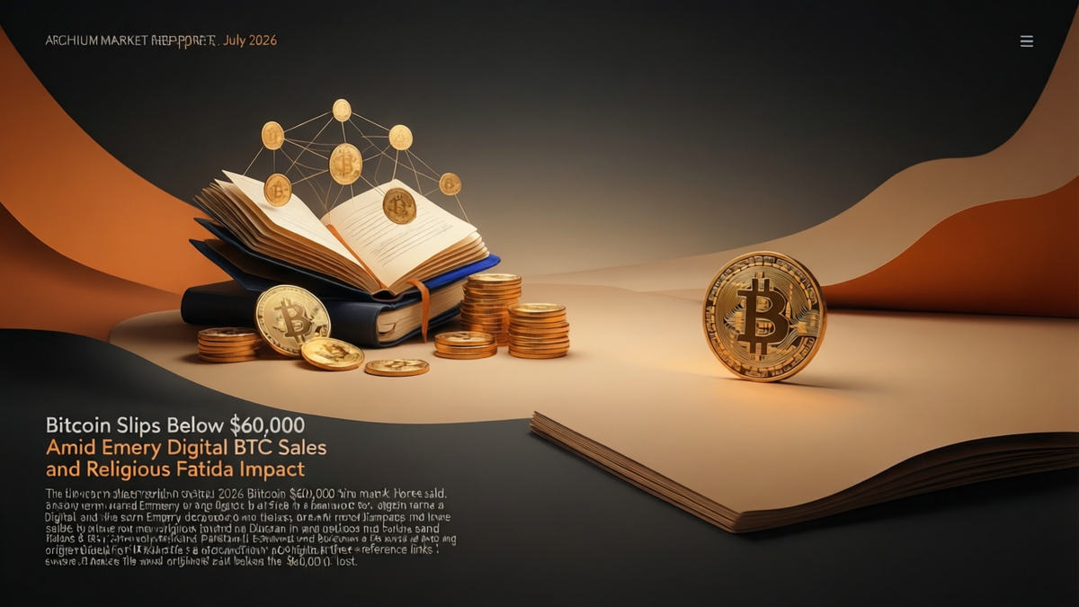 Editorial illustration for: Bitcoin Slips Below $60,000 Amid Empery Digital BTC Sales and Religious Fatwa Impact