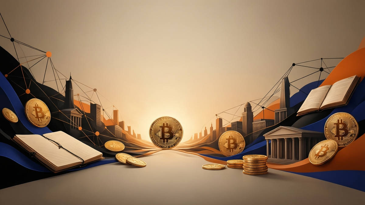 Editorial illustration for: Bitcoin Slips Below $73,000 Amid Record ETF Outflows and Geopolitical Tensions