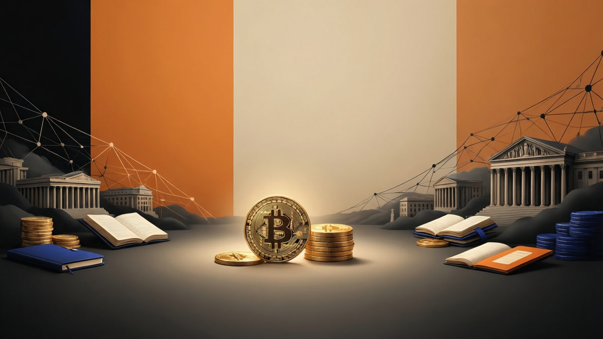 Editorial illustration for: Bitcoin Steadies Near $64,000 Amid US Airstrikes and Power Law Support Signal