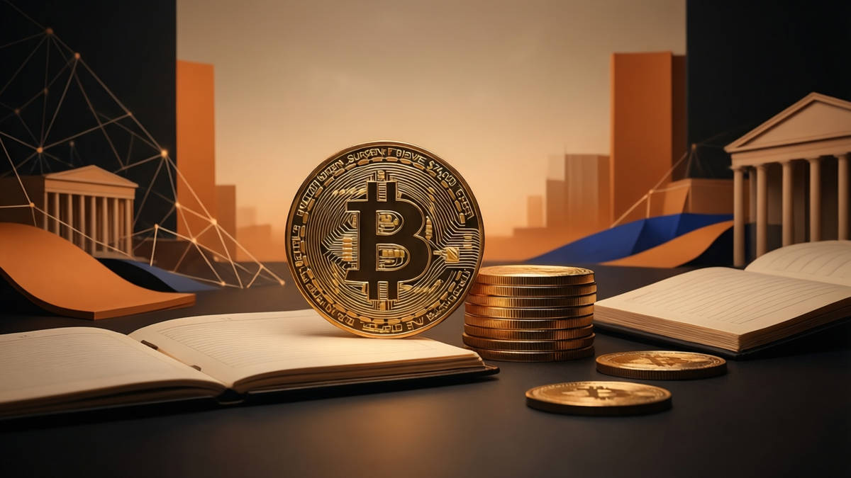 Editorial illustration for: Bitcoin Surges Above $74,000 on Renewed ETF Inflows and Middle East Optimism