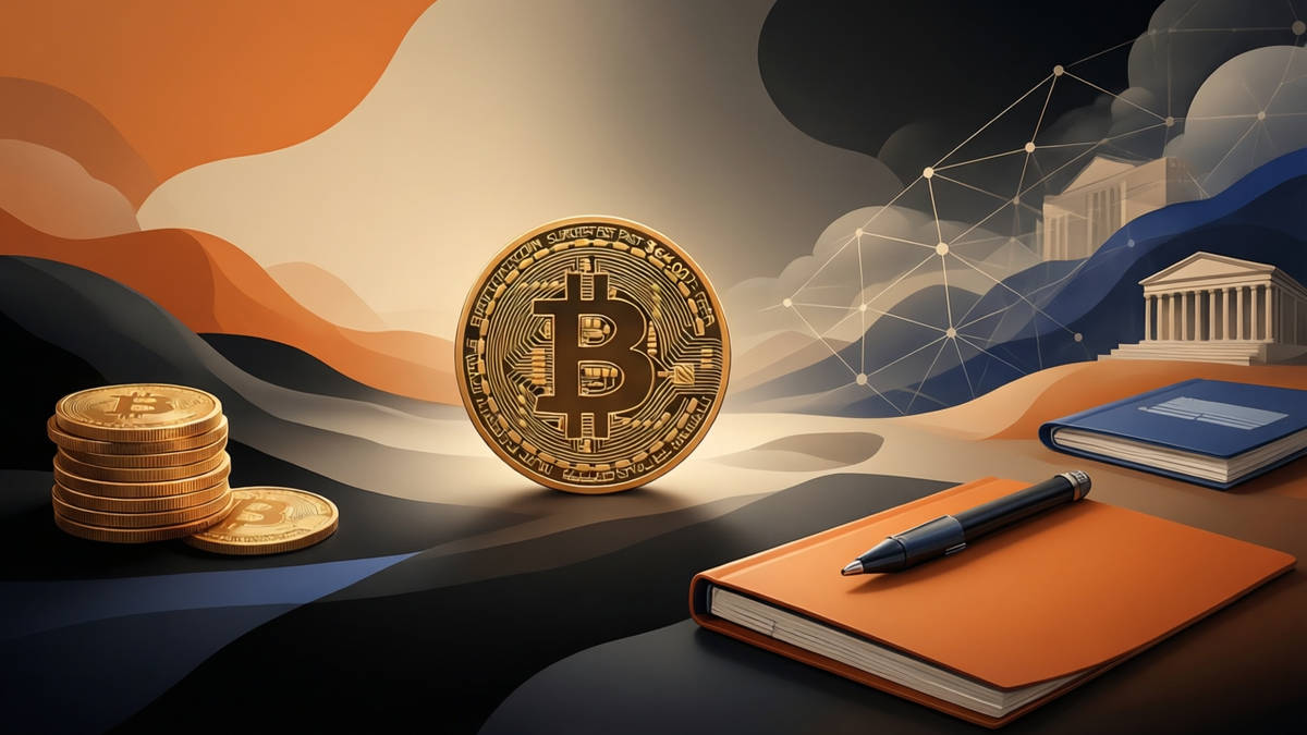 Editorial illustration for: Bitcoin Surges Past $64,000 Amid Geopolitical Calm and Institutional Moves