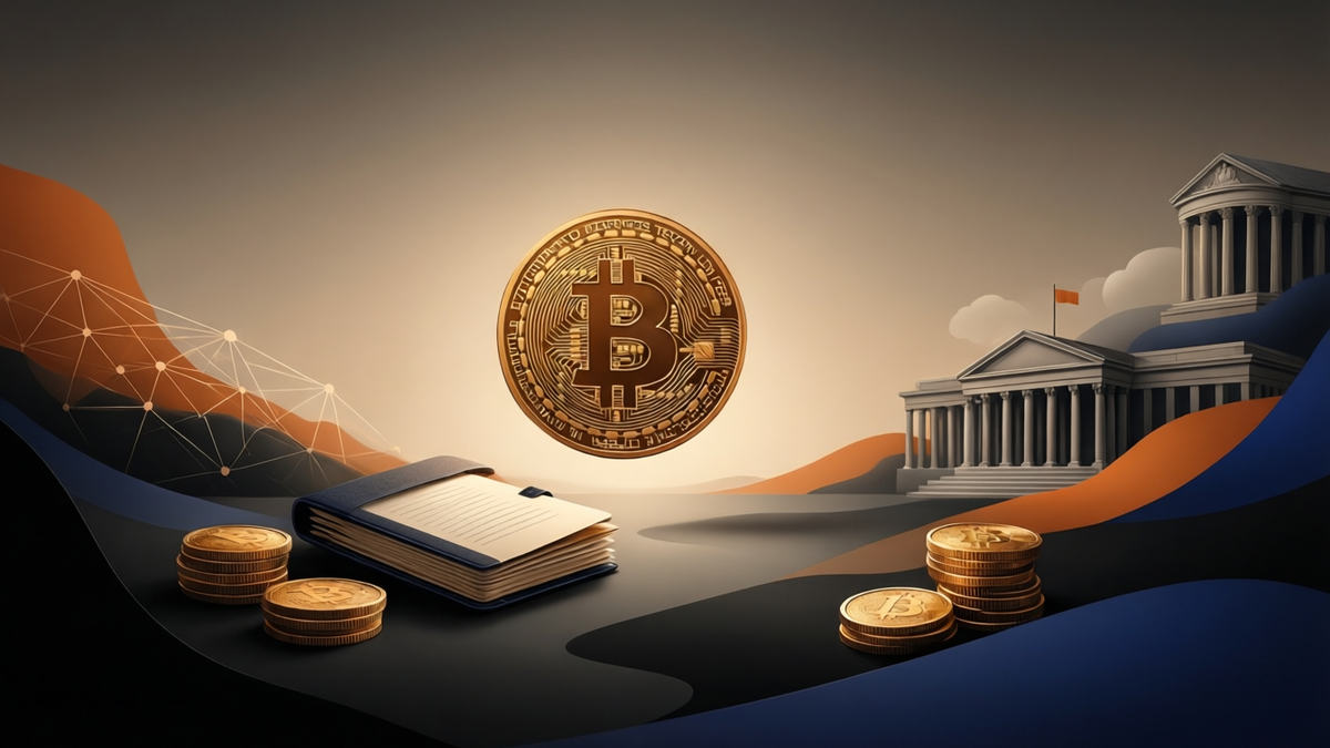 Editorial illustration for: Bitcoin Tanks to Seven-Month Low as Michael Saylor’s Strategy Sale Sparks Market Nervousness