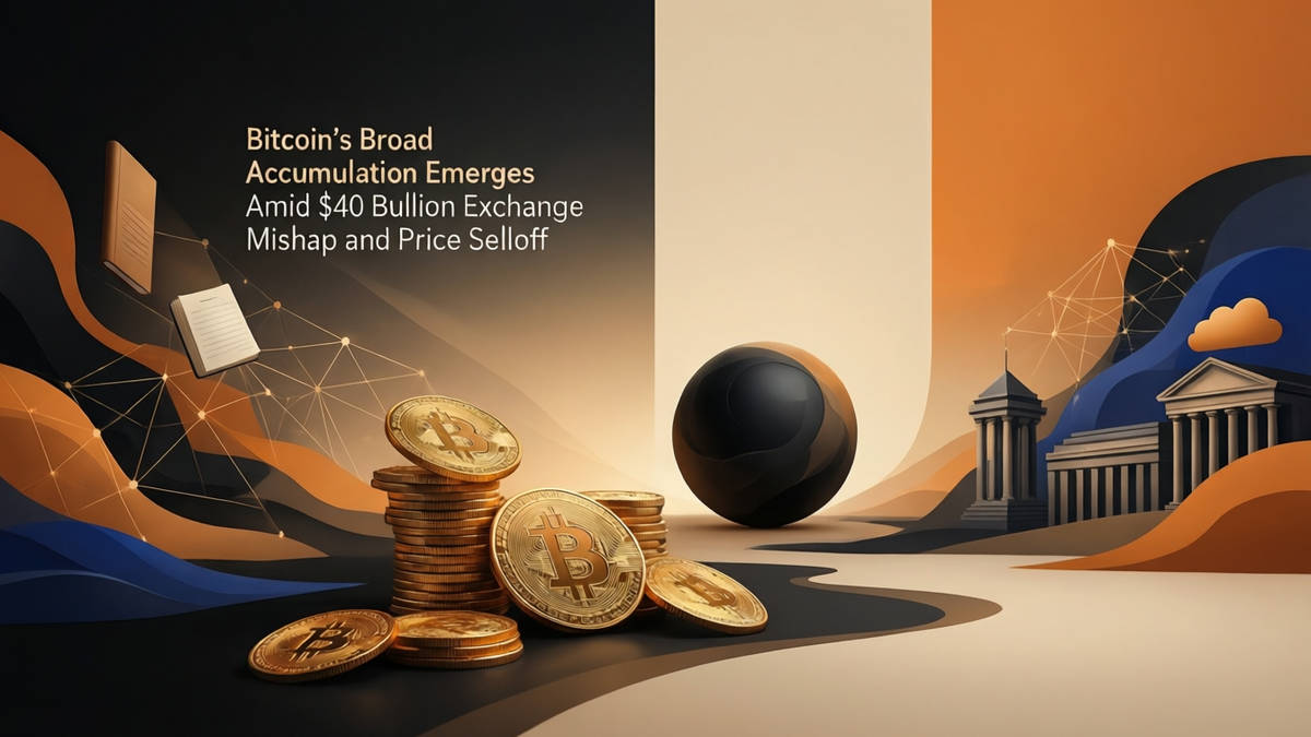 Editorial illustration for: Bitcoin’s Broad Accumulation Emerges Amid $40 Billion Exchange Mishap and Price Selloff