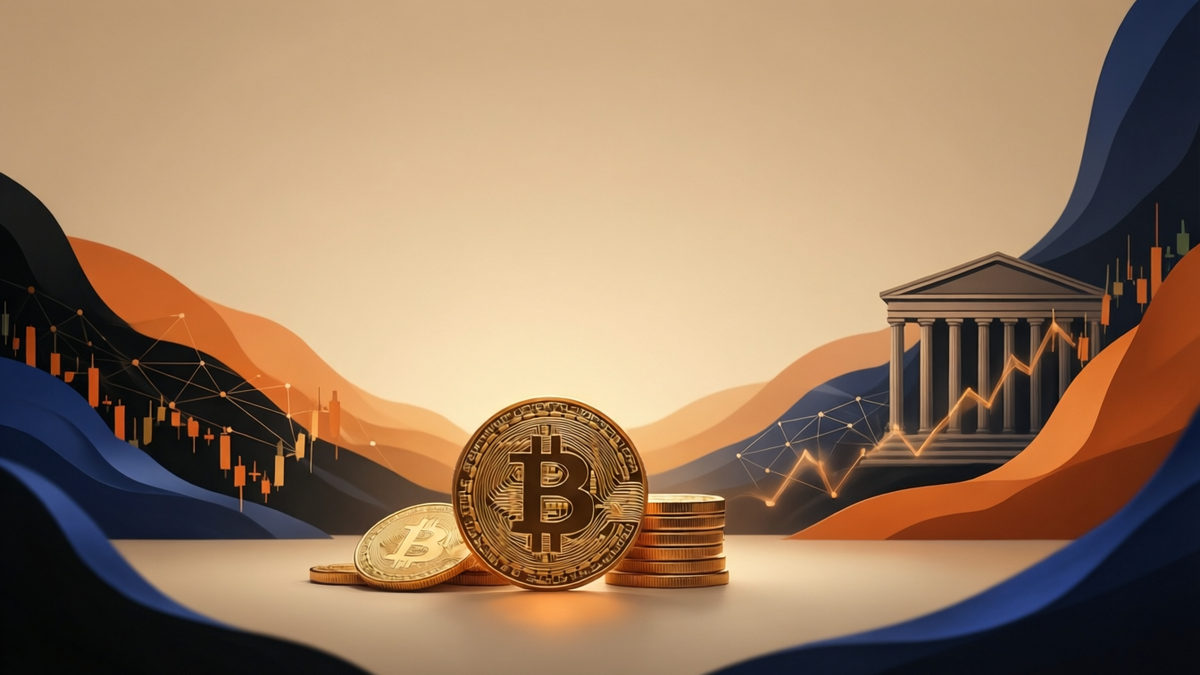 Editorial illustration for: Bitcoin's Six-Day Rally Comes to Halt Amid Fragile U.S. Demand and ETF Competition