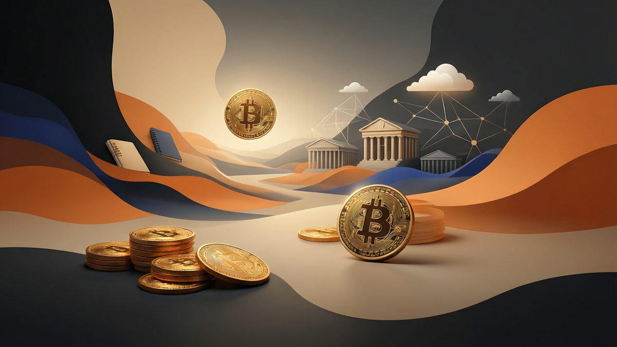 Editorial illustration for: BlackRock’s $1 Billion Bitcoin Sale Signals New Market Pressure Amid ETF Demand Slump