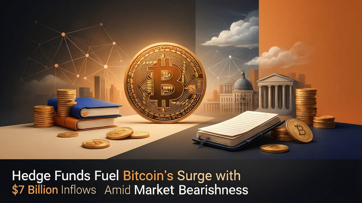 Editorial illustration for: Hedge Funds Fuel Bitcoin’s Surge with $7 Billion Inflows Amid Market Bearishness