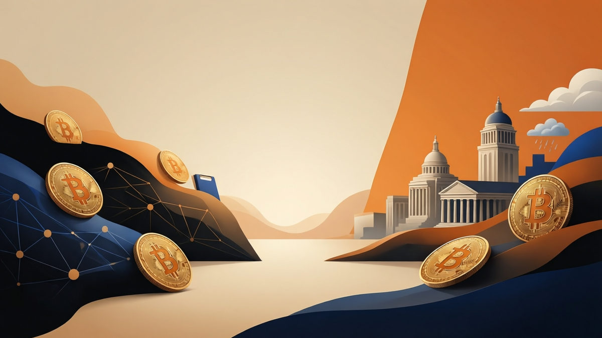 Editorial illustration for: Michael Saylor Signals MicroStrategy's Bitcoin Buying Despite $11 Billion Paper Loss Reinforces Institutional Uncertainty