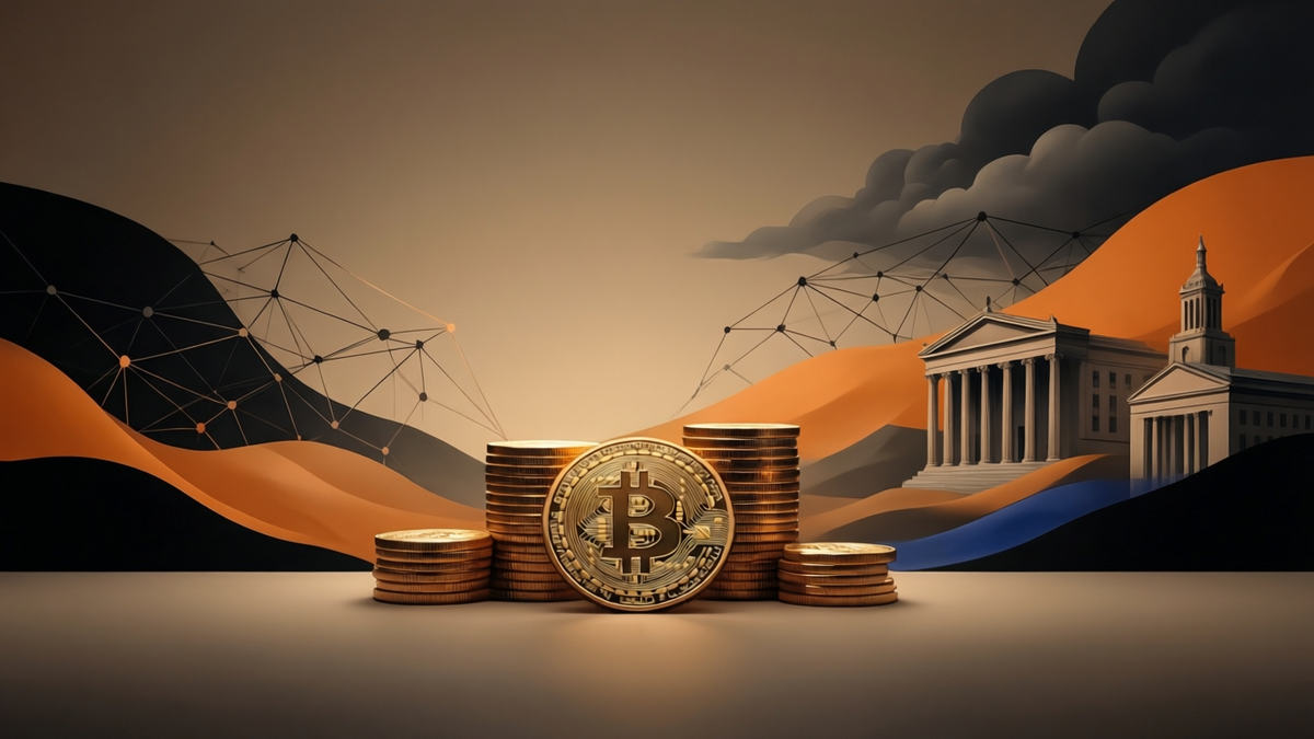 Editorial illustration for: Michael Saylor’s Shift Marks Potential Turning Point for Bitcoin and Treasury Stocks