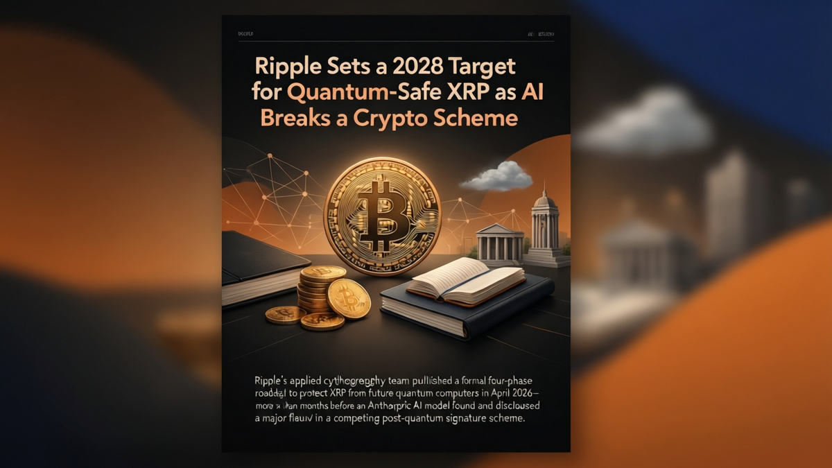 Editorial illustration for: Ripple Sets a 2028 Target for Quantum-Safe XRP as AI Breaks a Crypto Scheme
