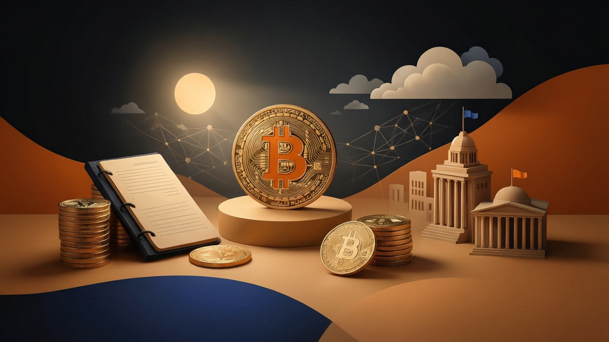 Editorial illustration for: Standard Chartered Cuts Bitcoin Price Forecast as Fed Rate Cut Nears and Market Sentiment Shifts