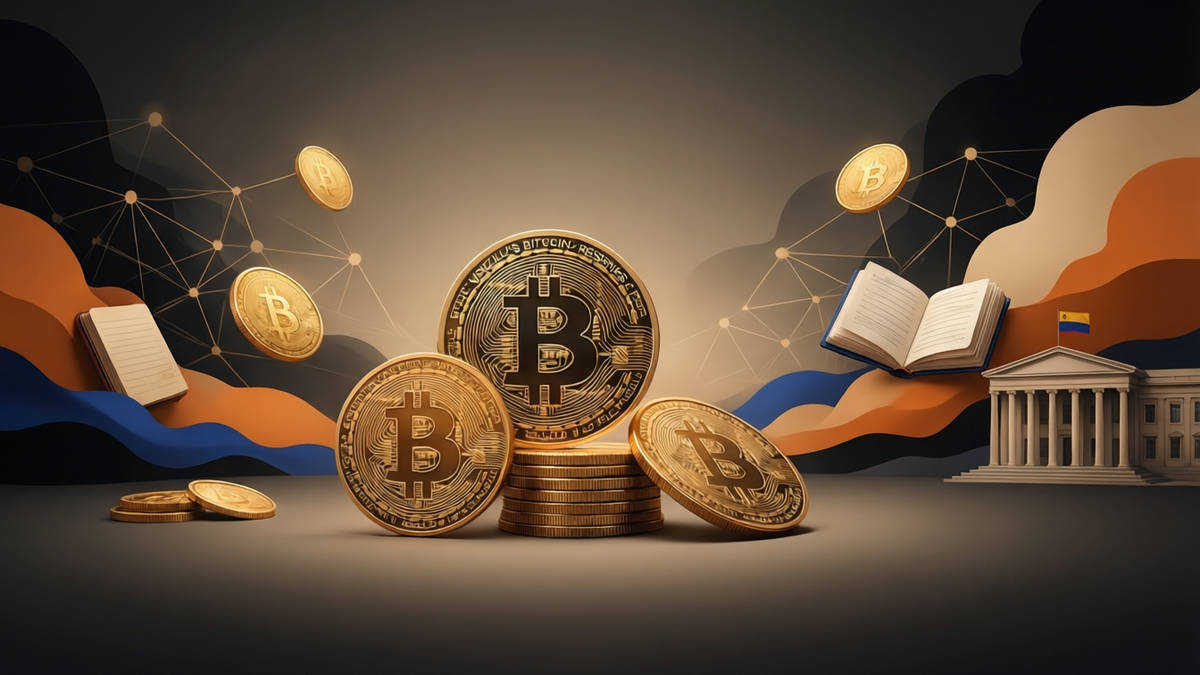 Editorial illustration for: Venezuela's Bitcoin Reserves Spark New Geopolitical Interest Amid US Sanctions