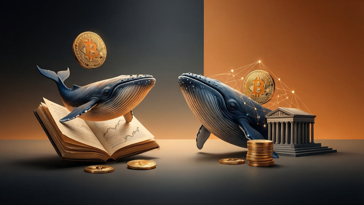 Editorial illustration for: Whale Exodus from Bitcoin Pushes Its Price Below 90K Amid Fed Rate Concerns
